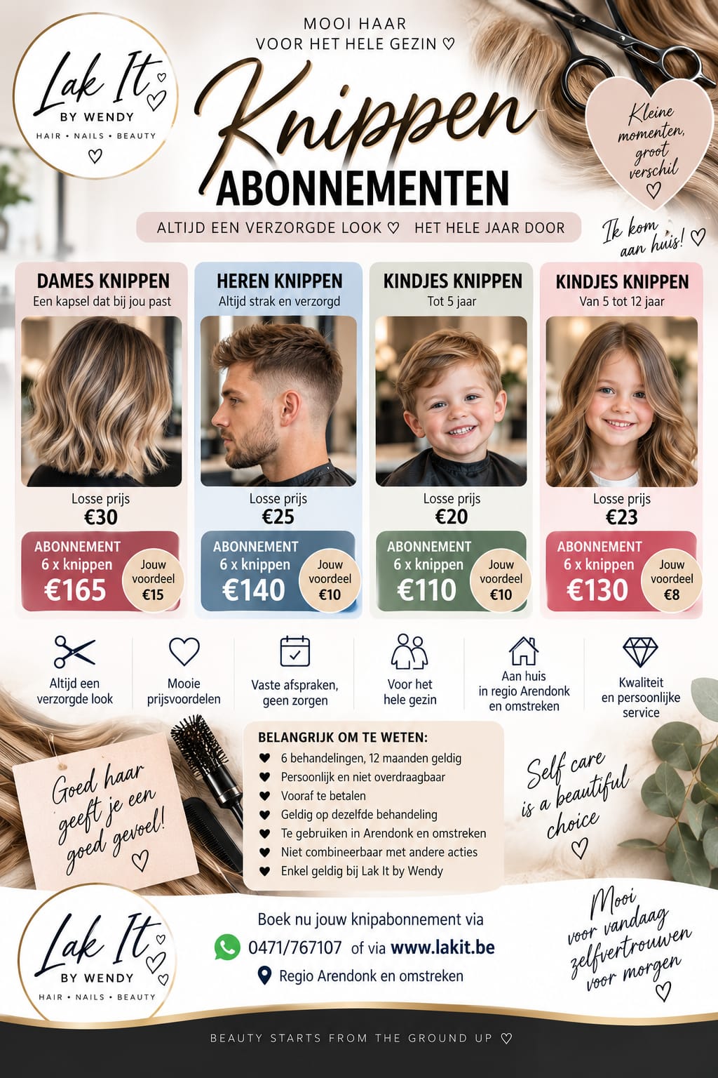 Knippen abonnementen bij Lak It by Wendy